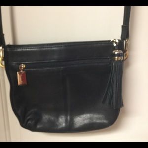 Tignanello Black Leather Crossbody FIRM